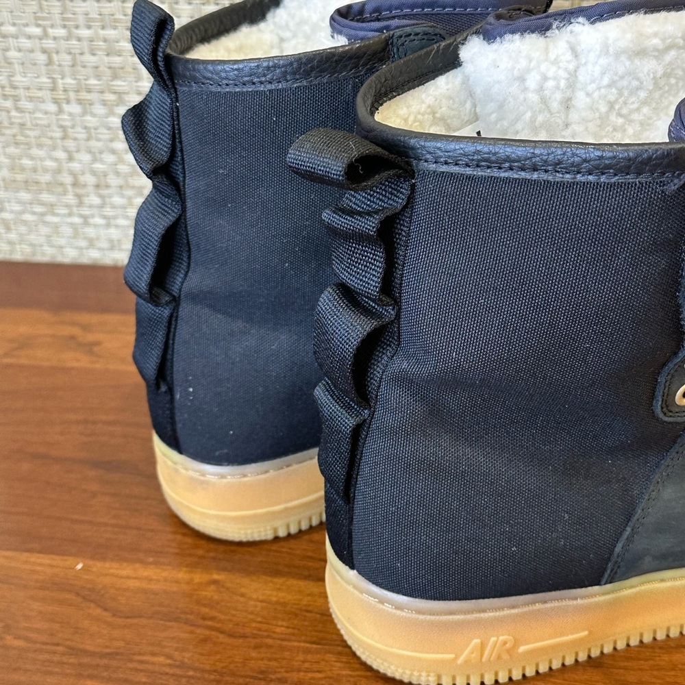 🌟2xHP🌟Nike SF Air Force 1 Gray/Black Premium Sherpa Hi-Top Sneaker Boots 10.5 - Picture 8 of 15